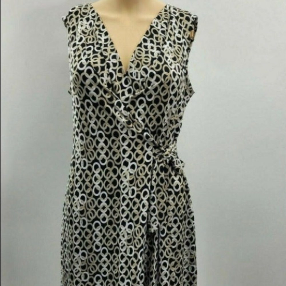 XL Dana Buchman Sleeveless Faux Wrap Sheath Dress